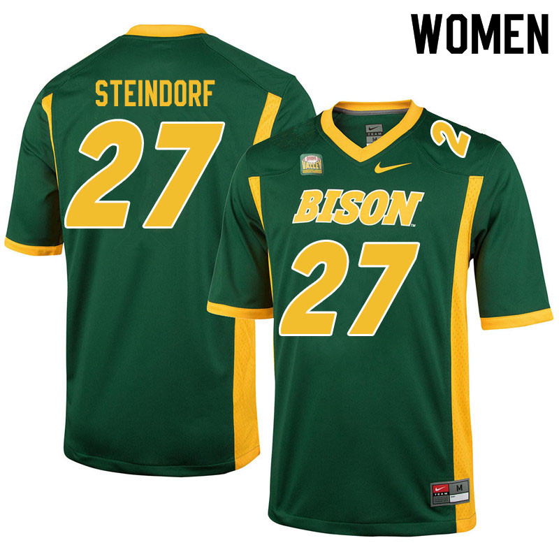Women #27 Kaedin Steindorf North Dakota State Bison College Football Jerseys Sale-Green - Click Image to Close